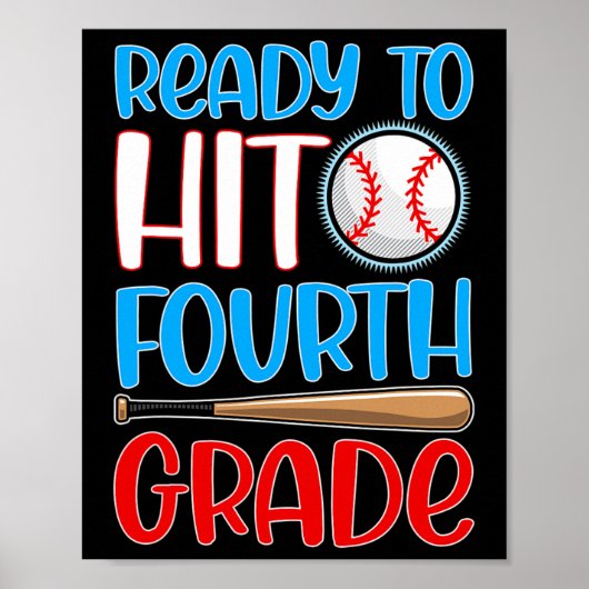 Poster À Atteindre 4e année de baseball Lover Retour à l' (Devant)