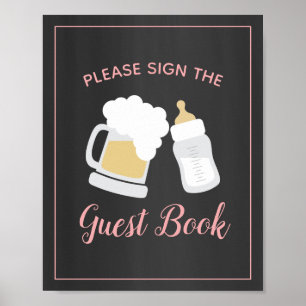Poster A Baby Girl is Brewing Baby Shower Guest Book Sign