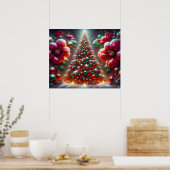 Poster A Beautifully Decorated Christmas Tree and Flowers (Cuisine)