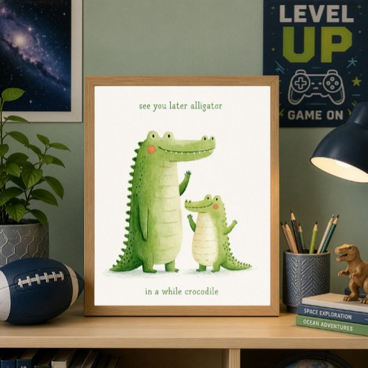 Poster À bientôt alligator mignon crocodile