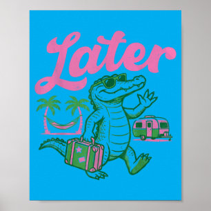 Poster À bientôt professeur Gator Enfants Vacances d'été