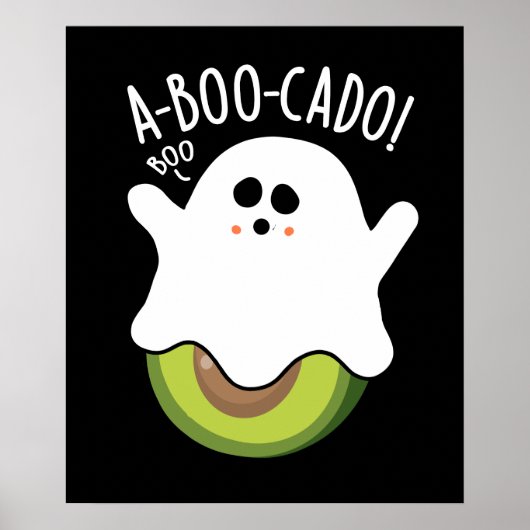 Poster A-boo-cado Amusant Avocado Pun Dark BG (Devant)