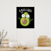 Poster A-boo-cado Amusant Avocado Puns d'Effraction Dark  (Cuisine)