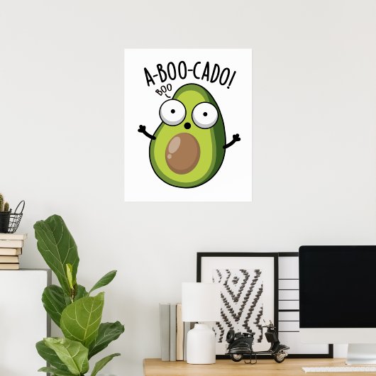 Poster A-boo-cado Drôle Avocado Puns Scare (Bureau à domicile)