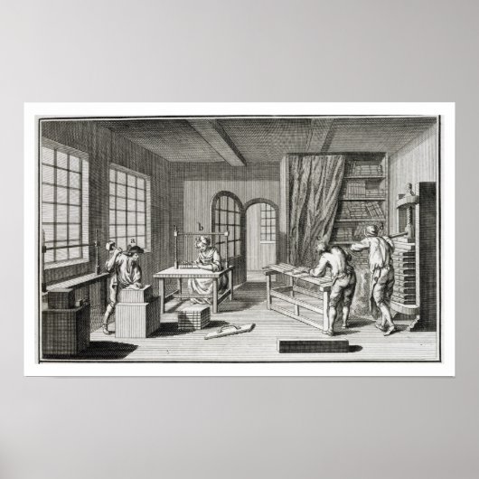 Poster A bookmaker's workshop, from the 'encyclopedie (Devant)