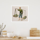 Poster A Boy with Vegetables, plate 54 from 'The Costumes (Cuisine)