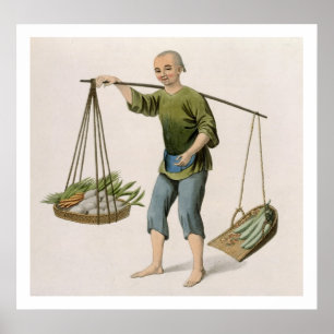 Poster A Boy with Vegetables, plate 54 from 'The Costumes