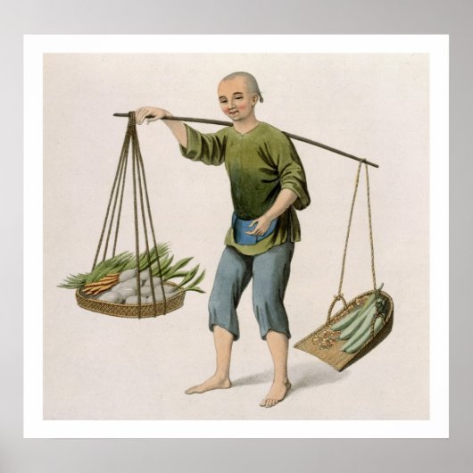 Poster A Boy with Vegetables, plate 54 from 'The Costumes (Devant)