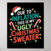 Poster À cause de l'inflation drôle moche Noël Sweater No (Devant)