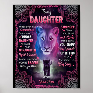 Poster À chaque fois que vous vous sentez écrasé Lion Mam