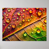 Poster A close-up of a vibrant, textured leaf (Devant)