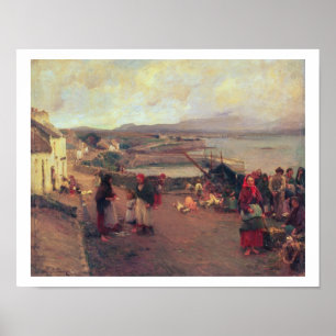 Poster A Connemara Village - The Way to The Harbour, 1898