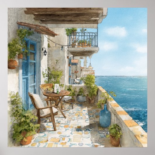 Poster A Cosy Seaside Balcony (Devant)