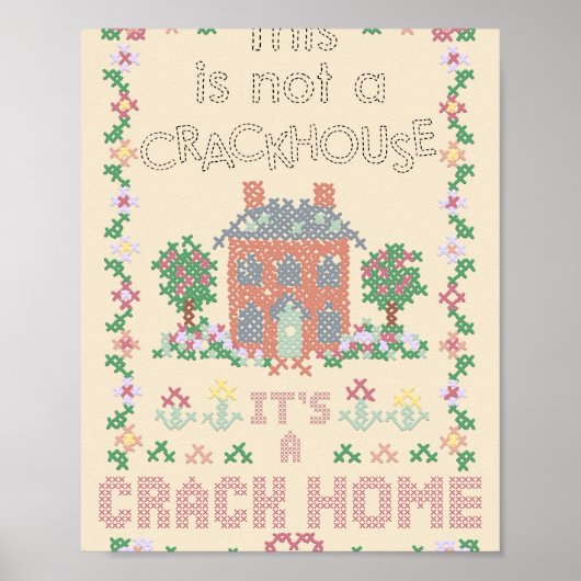 Poster A Crack Home - broderie de point de croix (Devant)
