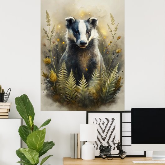 Poster A Cute Forest Badger (Bureau à domicile)