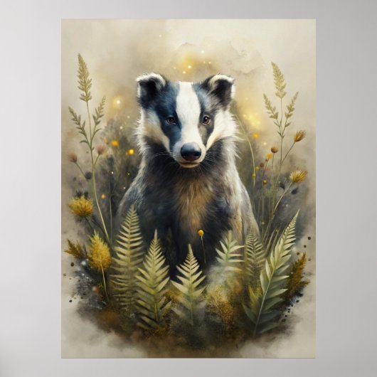 Poster A Cute Forest Badger (Devant)