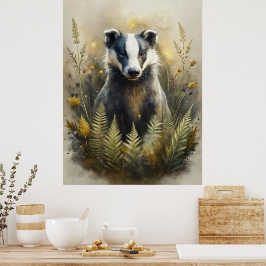 Poster A Cute Forest Badger (Cuisine)