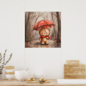 Poster A Cute Teddy Bear in The Rain (Cuisine)