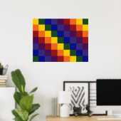 Poster à damiers arc-en-ciel (Bureau à domicile)