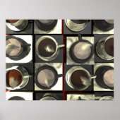 Poster à damiers café (Devant)