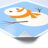 Poster À damiers hiver bonhomme de neige motif et flocons (Coin)