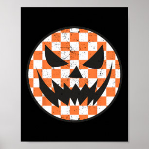 Poster à damiers Motif Halloween Face Enfants tendance