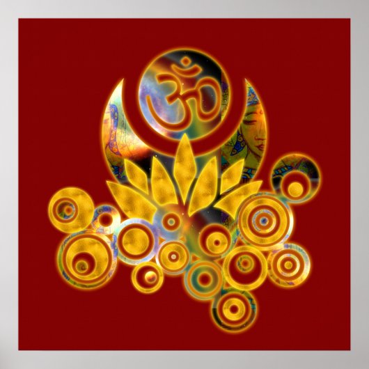 Poster A_darkred, Om Lotus (Devant)