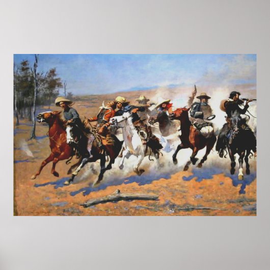 Poster A Dash for the Timber, Frederick Remington, (Devant)