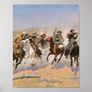 Poster A Dash For Timber By Frederick Remington