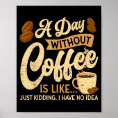 Poster A Day Without Coffee Is Like - Coffee Lover Caffei (Devant)