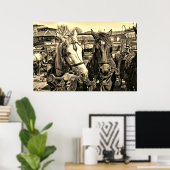 Poster à deux chevaux (Bureau à domicile)