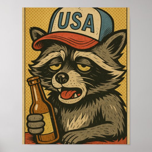 POSTER A DRUNK RACCOON WALKS INTO A BAR-6 (Devant)