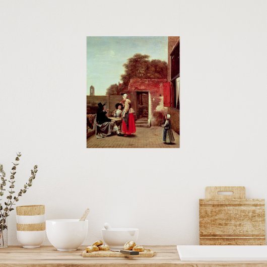 Poster A Dutch Courtyard, c.1658-60 (Cuisine)