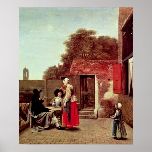 Poster A Dutch Courtyard, c.1658-60 (Devant)