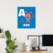 Poster A est pour Abby Cadabby | Ajouter Votre Nom (Bureau à domicile)
