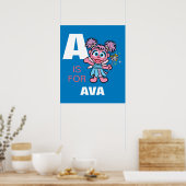 Poster A est pour Abby Cadabby | Ajouter Votre Nom (Cuisine)