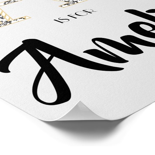 Poster A est pour Amelia Classique Texte Moderne Nom Pers (Coin)