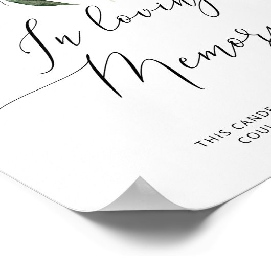 Poster À feuillage persistant dans le mariage de mémoire  (Coin)