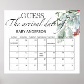 Poster À feuillage persistant devinez le calendrier Date (Devant)