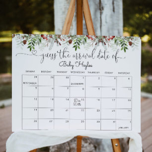 Poster À feuillage persistant devinez le calendrier Date