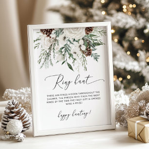 Poster À feuillage persistant élégant bague chasse nuptia