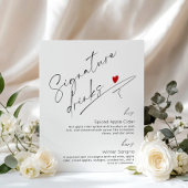 Poster À feuillage persistant Signature boissons mariage 