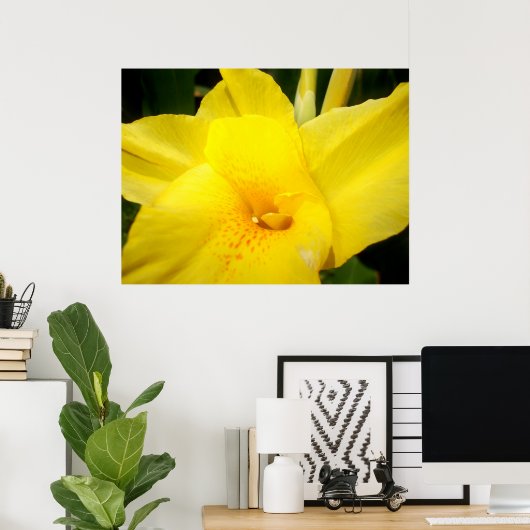 Poster à fleurs de laine de canne jaune (Bureau à domicile)