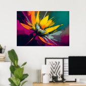 Poster A Floral Odyssey – Expressive Bloom In Motion (Bureau à domicile)