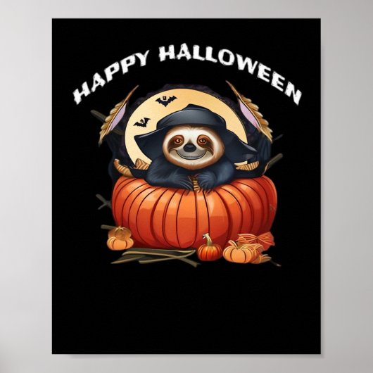 Poster A funny sloth celebrating Halloween Essential T-Sh (Devant)