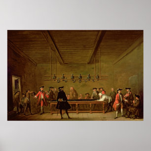 Poster A Game of Billiards, c.1720-26