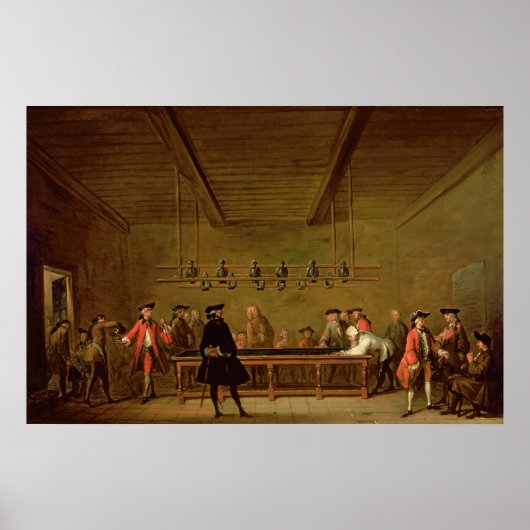 Poster A Game of Billiards, c.1720-26 (Devant)