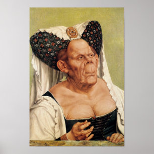 Poster A Grotesque Old Woman, possibly Princess Margaret