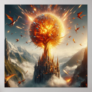 Poster A.I. Golden Elven Tree