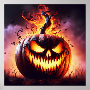 Poster A.I. Mal Burning Jack-o'lantern